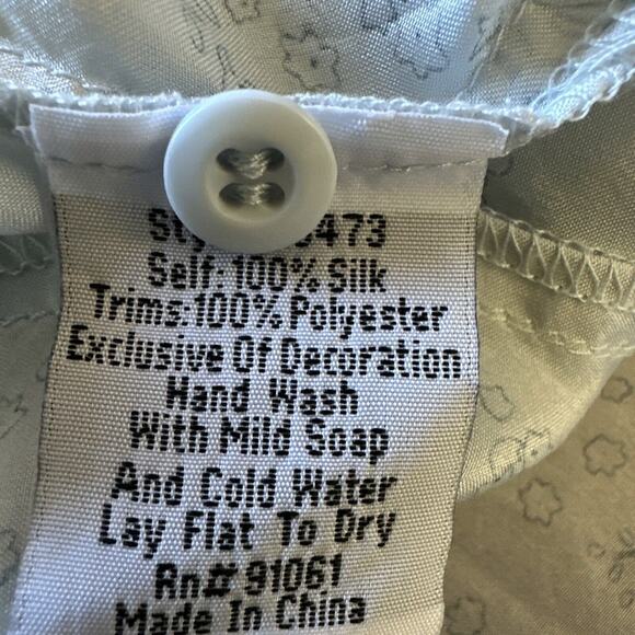 JW Los Angeles Nanoe Embroidered Silk Relaxed Tunic Small Collared South Western - Picture 10 of 12